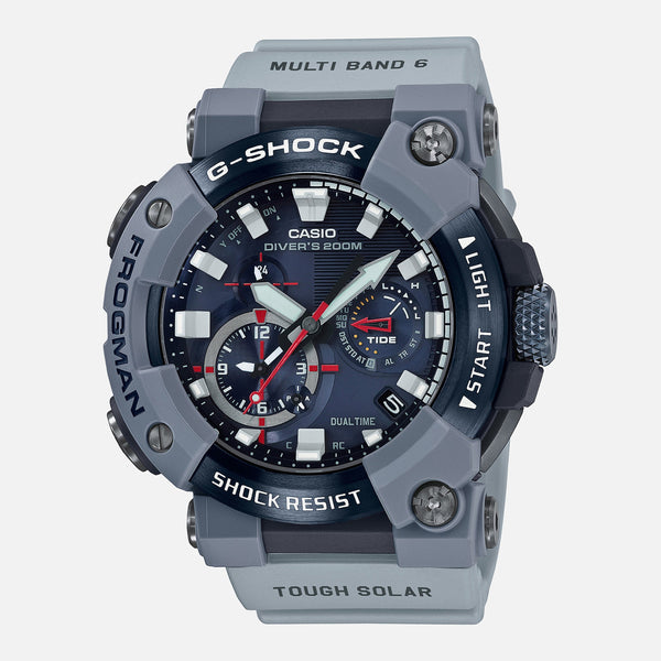 Sports Solar Powered Quartz Waterproof Mens Gray Digital GWF-